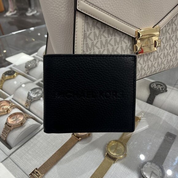 Michael Kors Cooper Pebbled Leather Billfold Wallet With Coin Pouch 36S4LCOF3I - Picture 1 of 8